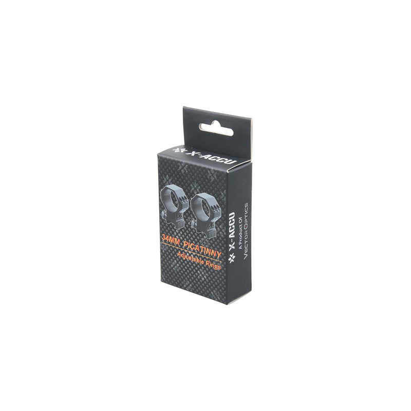 將圖片載入到圖庫檢視器中, X-ACCU 34mm Adjustable Elevation Picatinny Rings - Vector Optics Online Store