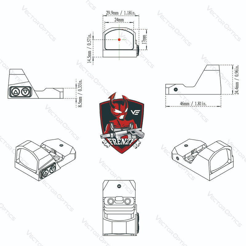 Загрузить изображение в просмотрщик галереи, 1x17x24 Red Dot Sight Coyote product design
