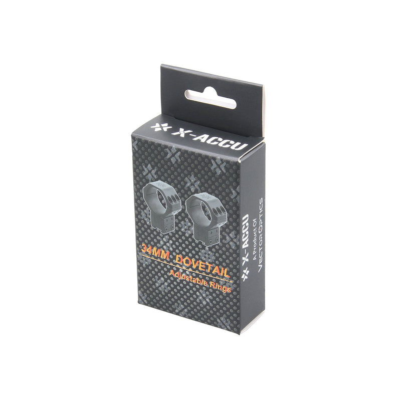 將圖片載入到圖庫檢視器中, X-ACCU 34mm Adjustable Elevation Dovetail Rings - Vector Optics Online Store