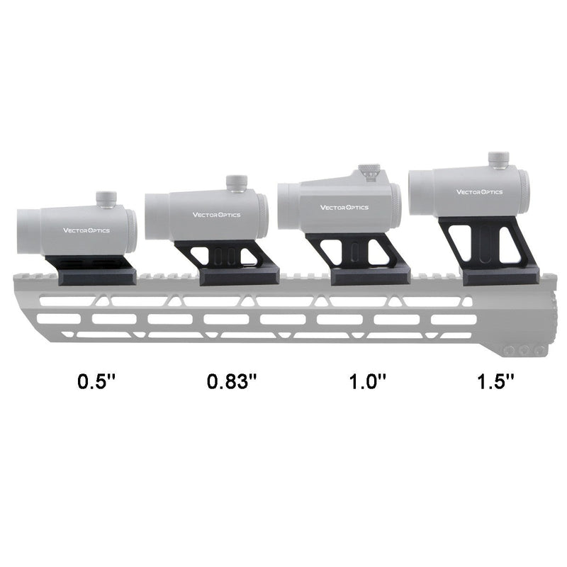 將圖片載入到圖庫檢視器中, 0.5" Profile Cantilever Picatinny Riser Mount and four maginifer