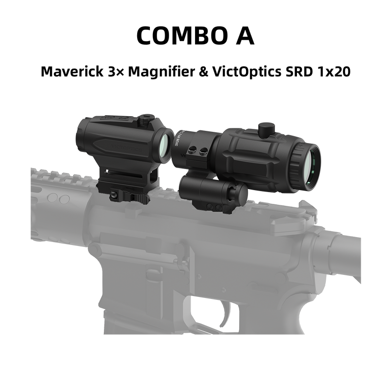 Load image into Gallery viewer, Maverick 3× Magnifier Combo with 1×20/23/30 Red Dot – 3/3.5 MOA, Multi-Level Illumination & Reticle