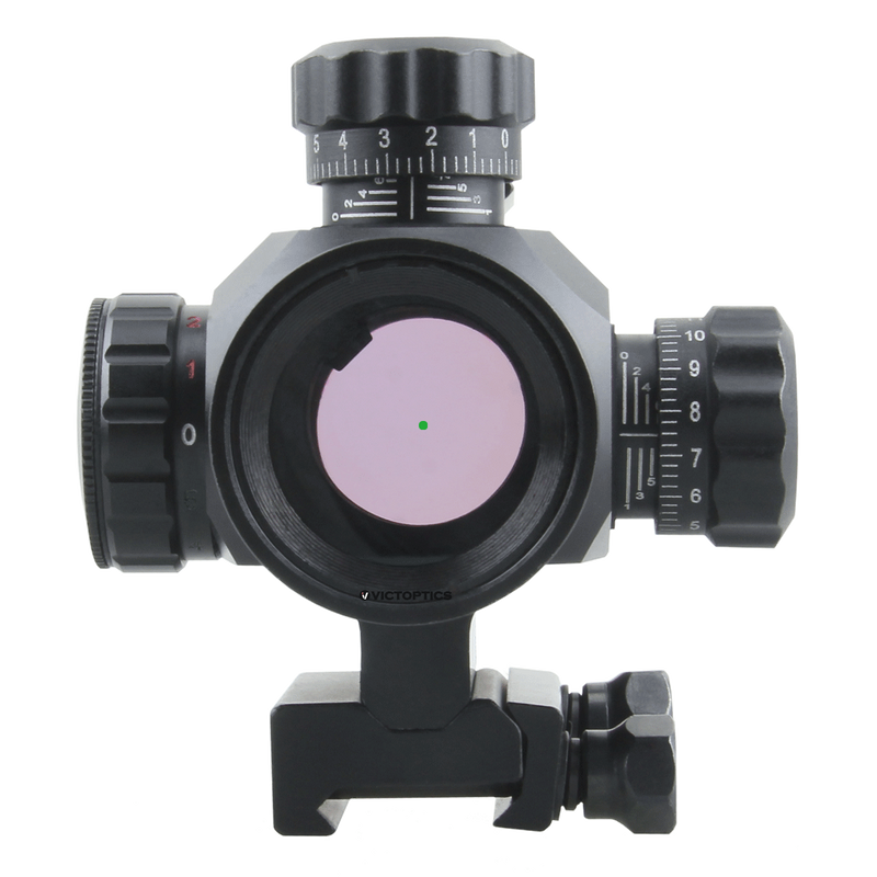 將圖片載入到圖庫檢視器中, VictOptics RGD 1x30 Red Dot Sight w/ 5 Levels Red/Green Dot 2 Details