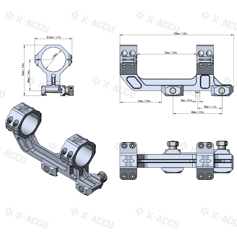 將圖片載入到圖庫檢視器中, 20MOA 30mm 1-Piece Extended Picatinny AR Mount - Vector Optics Online Store