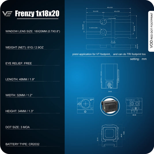 Enclose 3MOA Reflex Sight | Frenzy Plus 1x18x20