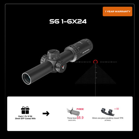 S6 1-6x24 SFP LPVO Rifle Scope (OPSL22&23) | Budget LPVO