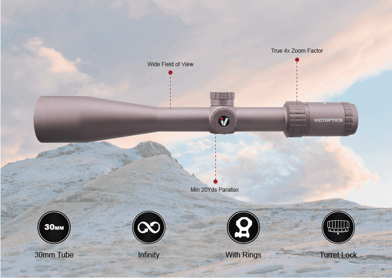 Загрузить изображение в просмотрщик галереи, VictOptics S4 6-24x50 SFP Coyote FDE