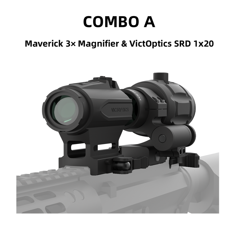 Load image into Gallery viewer, Maverick 3× Magnifier Combo with 1×20/23/30 Red Dot – 3/3.5 MOA, Multi-Level Illumination & Reticle