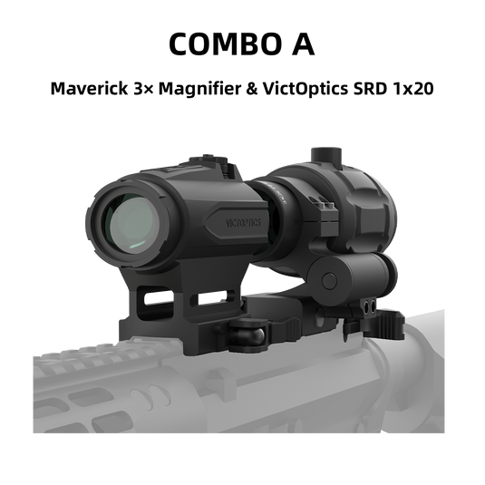 Maverick 3× Magnifier Combo with 1×20/23/30 Red Dot – 3/3.5 MOA, Multi-Level Illumination & Reticle