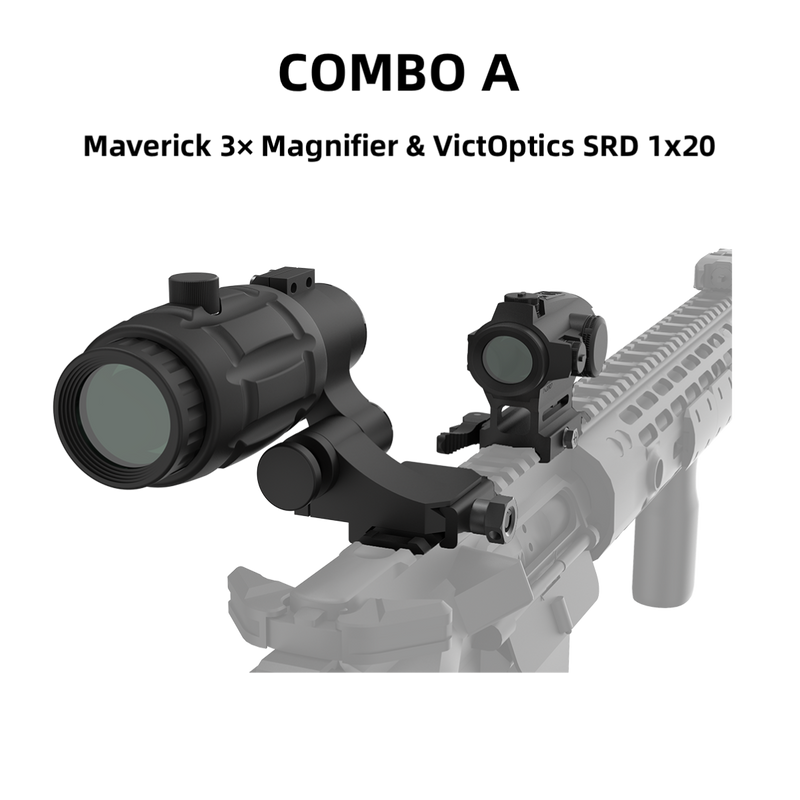 Load image into Gallery viewer, Maverick 3× Magnifier Combo with 1×20/23/30 Red Dot – 3/3.5 MOA, Multi-Level Illumination & Reticle