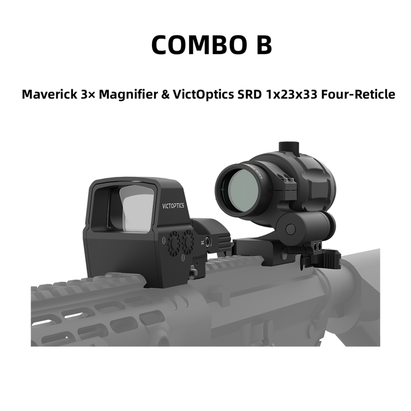 Load image into Gallery viewer, Maverick 3× Magnifier Combo with 1×20/23/30 Red Dot – 3/3.5 MOA, Multi-Level Illumination & Reticle