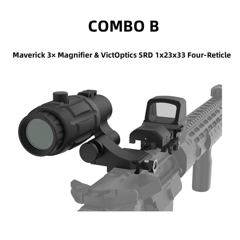 Load image into Gallery viewer, Maverick 3× Magnifier Combo with 1×20/23/30 Red Dot – 3/3.5 MOA, Multi-Level Illumination & Reticle