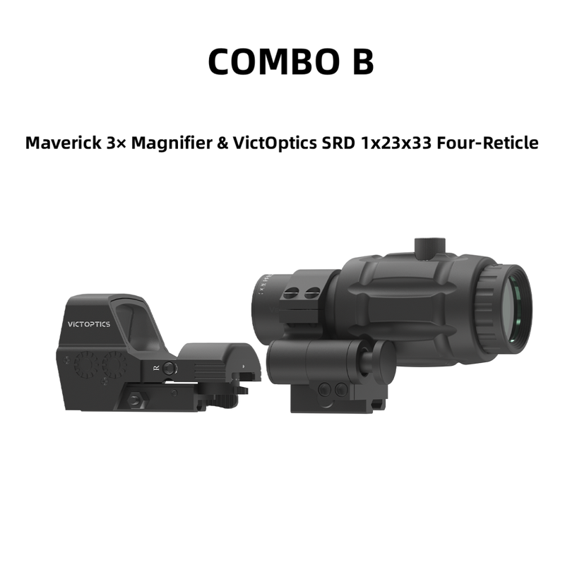 Load image into Gallery viewer, Maverick 3× Magnifier Combo with 1×20/23/30 Red Dot – 3/3.5 MOA, Multi-Level Illumination & Reticle