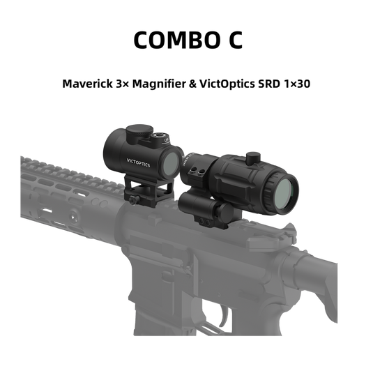 Maverick 3× Magnifier Combo with 1×20/23/30 Red Dot – 3/3.5 MOA, Multi-Level Illumination & Reticle