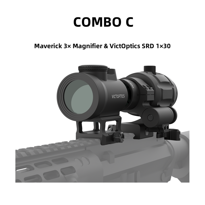 Load image into Gallery viewer, Maverick 3× Magnifier Combo with 1×20/23/30 Red Dot – 3/3.5 MOA, Multi-Level Illumination & Reticle