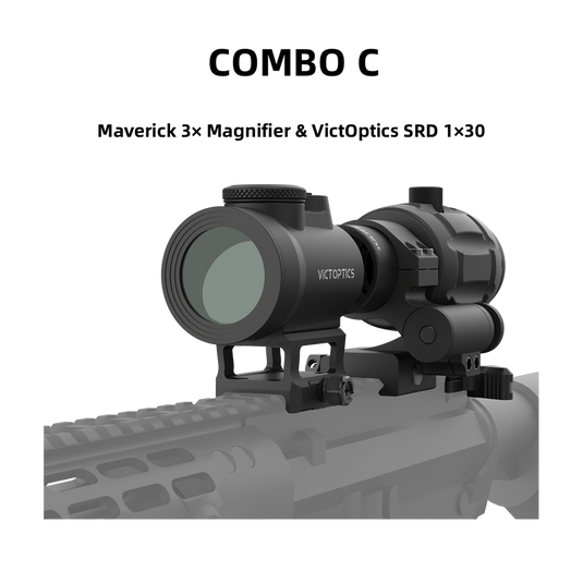 Maverick 3× Magnifier Combo with 1×20/23/30 Red Dot – 3/3.5 MOA, Multi-Level Illumination & Reticle