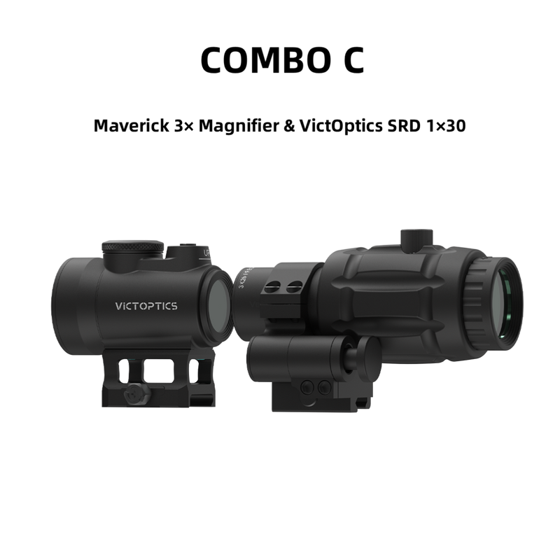 Load image into Gallery viewer, Maverick 3× Magnifier Combo with 1×20/23/30 Red Dot – 3/3.5 MOA, Multi-Level Illumination & Reticle