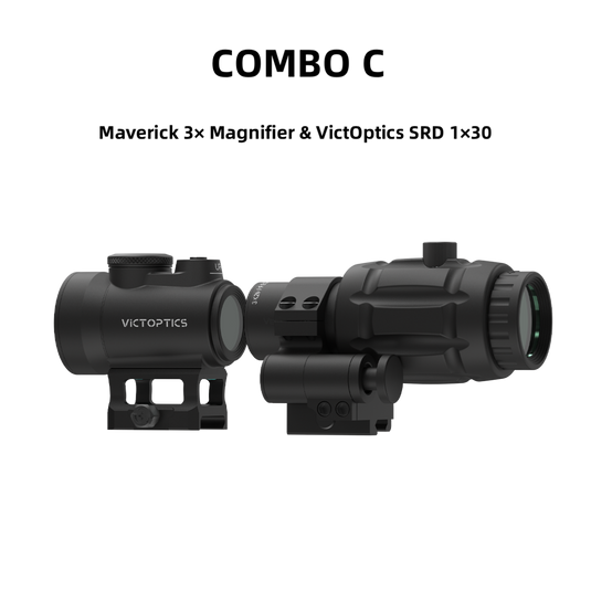 Maverick 3× Magnifier Combo with 1×20/23/30 Red Dot – 3/3.5 MOA, Multi-Level Illumination & Reticle