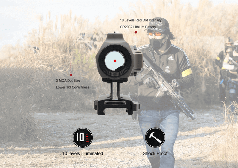 Загрузить изображение в просмотрщик галереи, Maverick-IV 1x20 Mini Rubber Armored Reflex Sight SOP (SCRD-61)