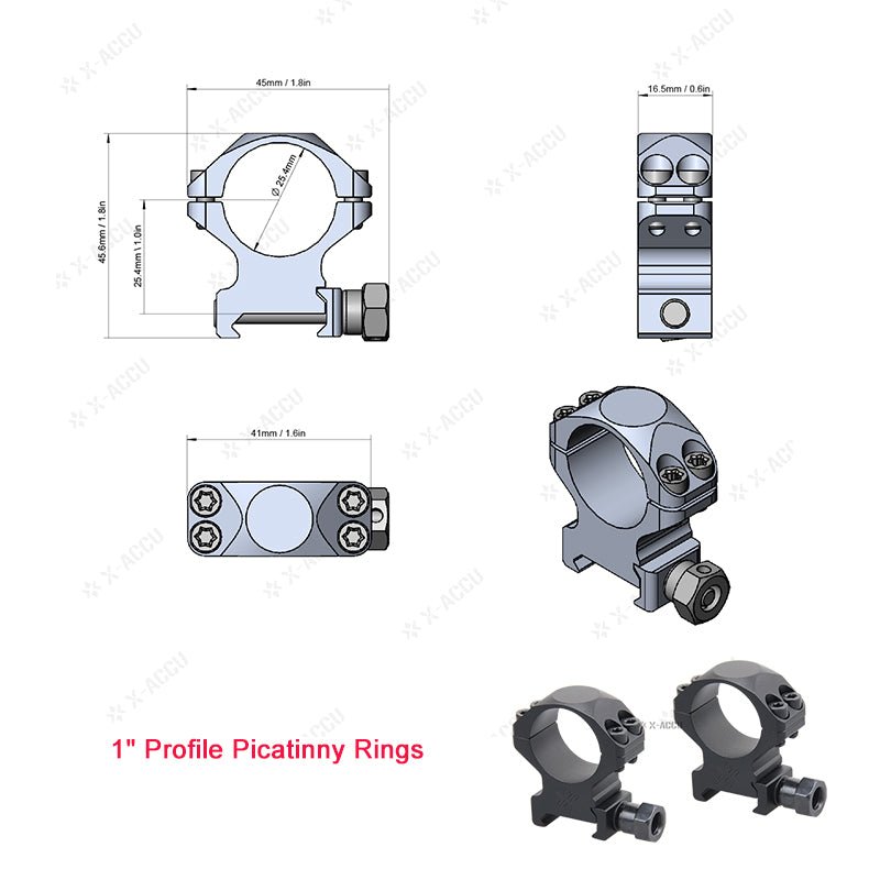 將圖片載入到圖庫檢視器中, X-Accu 25.4mm/30mm/34mm Scope Rings - Vector Optics Online Store