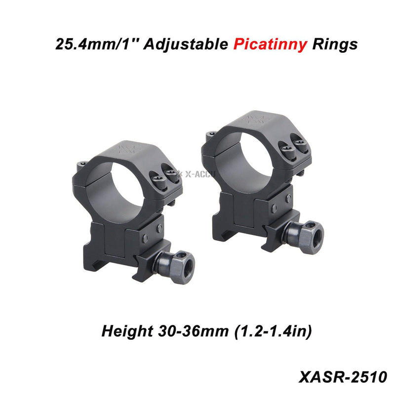 Загрузить изображение в просмотрщик галереи, X-ACCU 25.4mm/1in 30mm 34mm Adjustable Scope Rings - Vector Optics Online Store