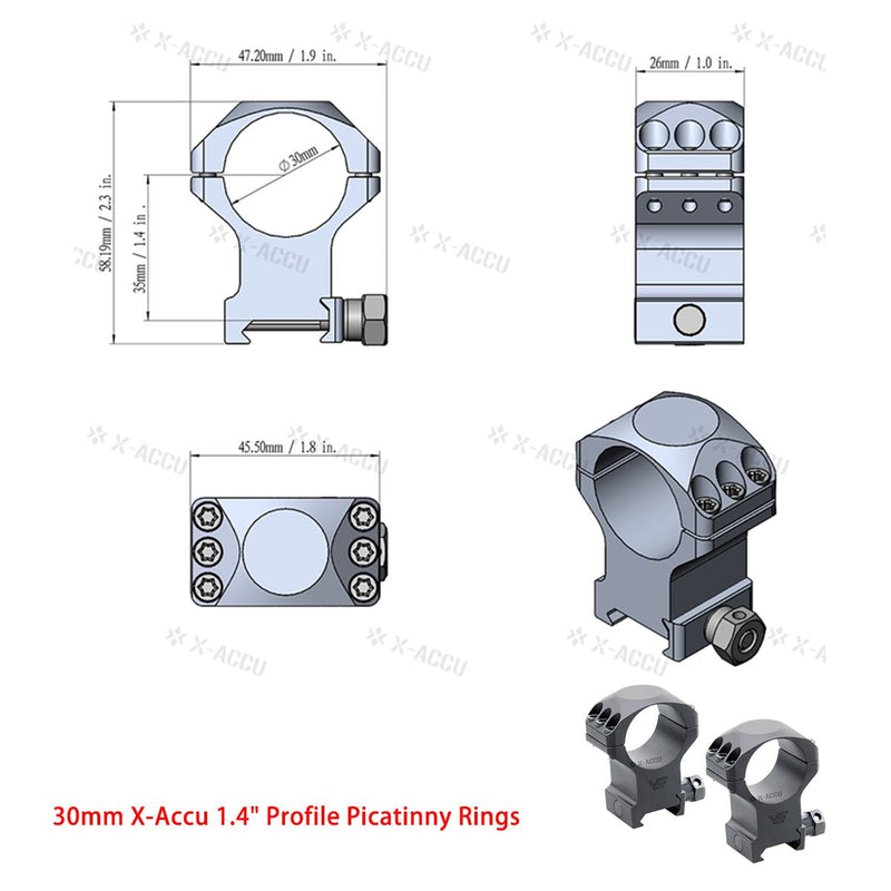 將圖片載入到圖庫檢視器中, X-Accu Mighty 30mm Scope Rings - Vector Optics Online Store