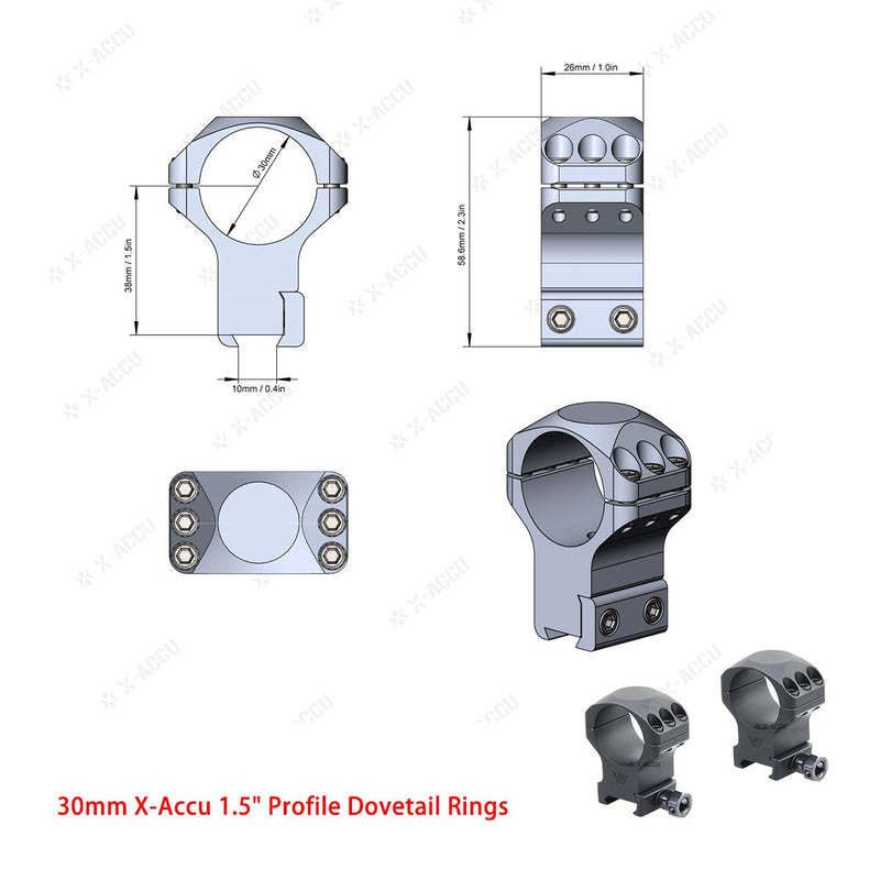 將圖片載入到圖庫檢視器中, X-Accu Mighty 30mm Scope Rings - Vector Optics Online Store