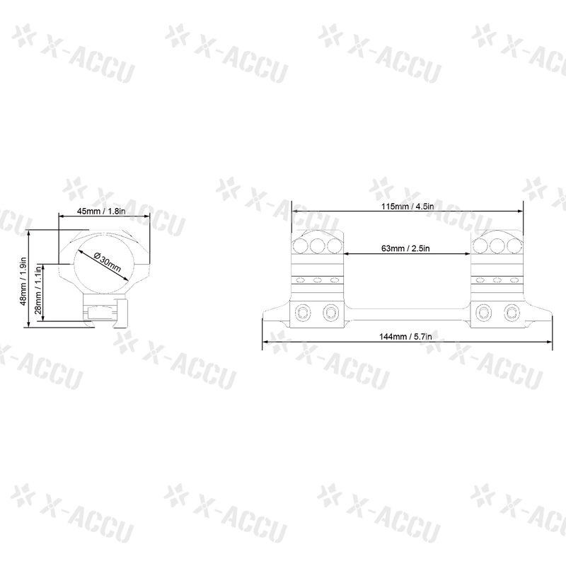 將圖片載入到圖庫檢視器中, X-ACCU 30/34mm One Piece Dovetail & Picatinny Rings Mount - Vector Optics Online Store
