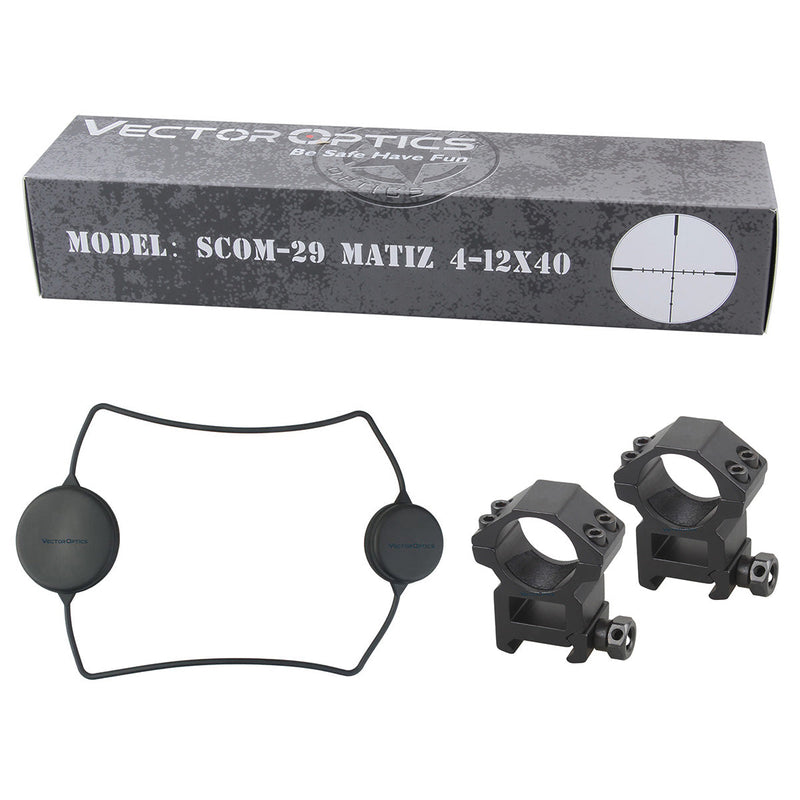 Load image into Gallery viewer, Vector Optics Matiz 4-12x40 AO 25.4mm 1 Inch Vamint Hunting Rifle Scope .22 Shooting Edge to Edge Image with Mount Ring