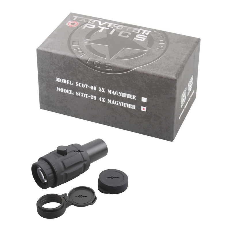 Laden Sie das Bild in Galerie -Viewer, 4x Red Dot Magnifier with w/ Flip Side Mount - Vector Optics Online Store