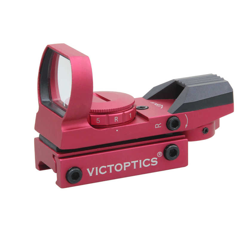 갤러리 뷰어에 이미지 로드, VictOptics 1x23x34 Red Dot Sight Red Finish Front Detail
