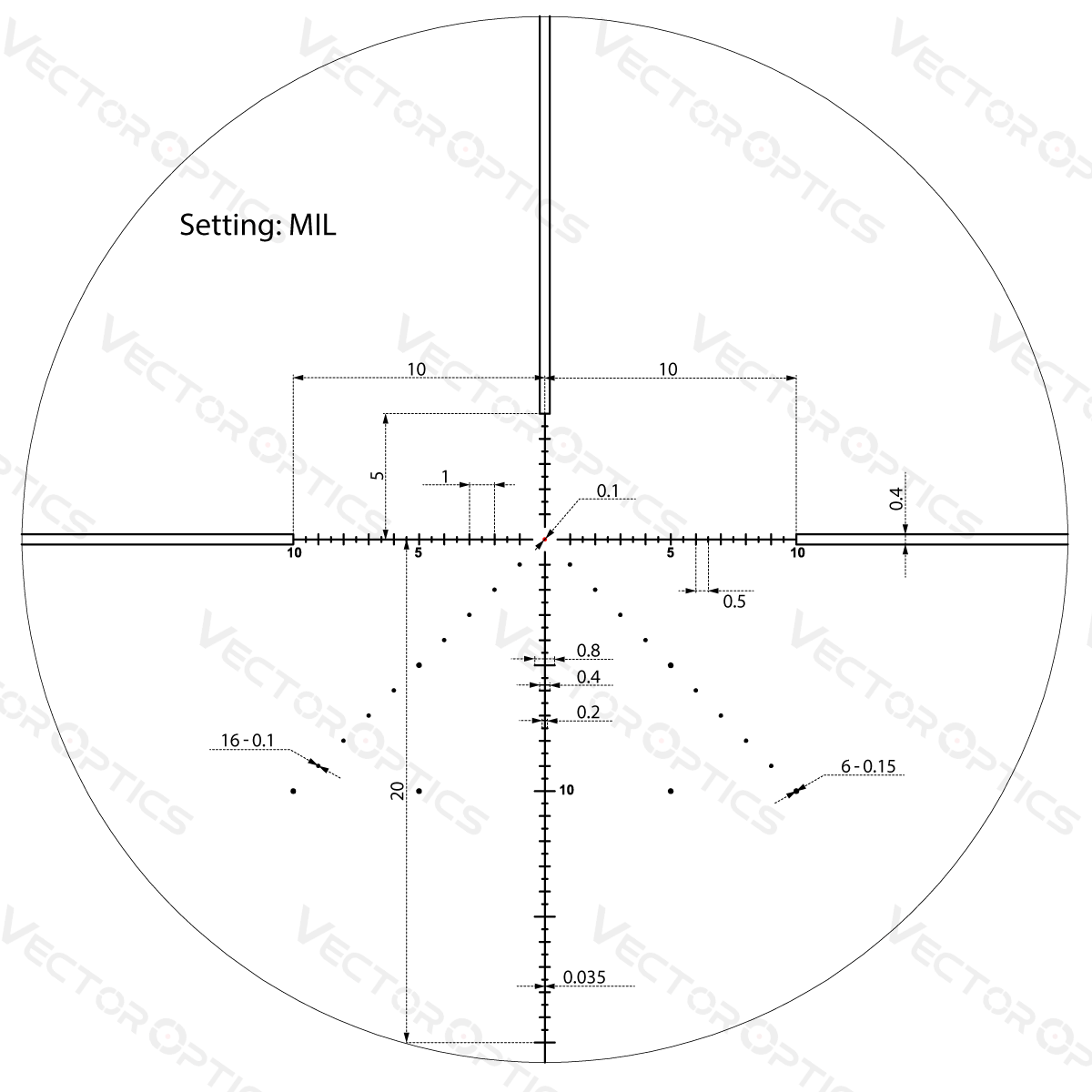 Veyron 4-16x44 First Focal Plane Riflescope Illuminated Details