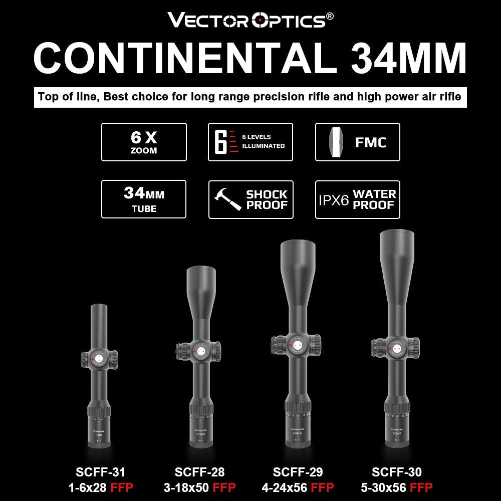 34mm Continental 1-6x28 FFP LPVO (SCFF-31)
