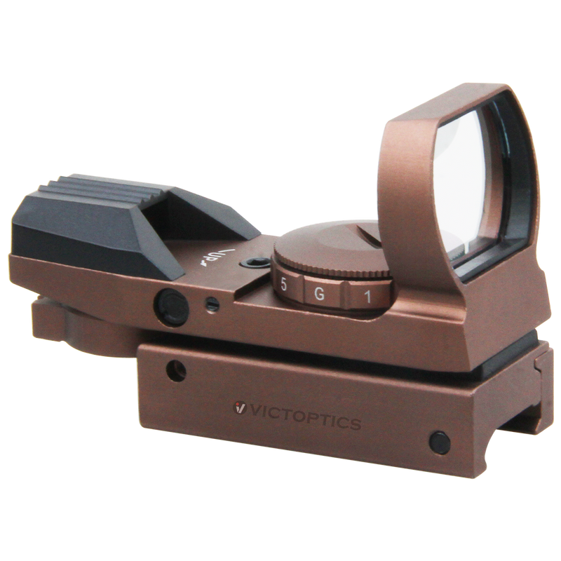 Load image into Gallery viewer, VictOptics 1x23x34 Red Dot Sight Coyote FDE Side
