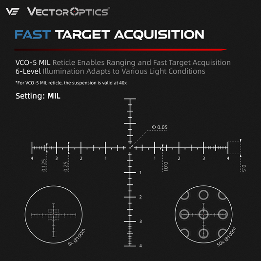 Tauron 5-50x60 ED SFP VCO-5 MIL Rifle Scope (SCOL-69)