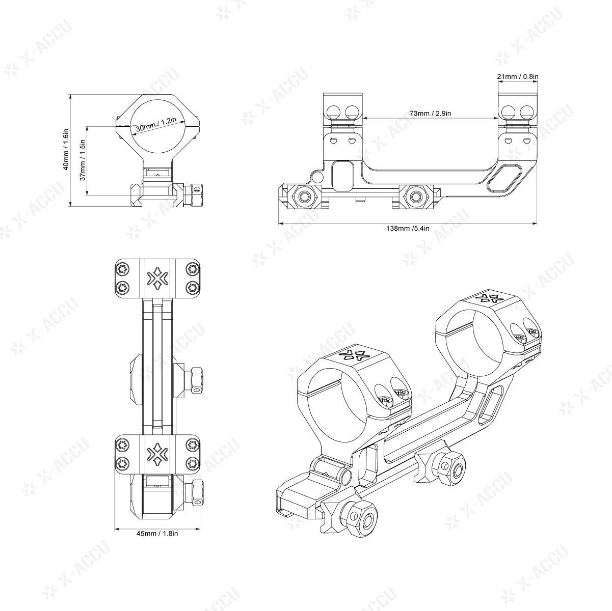 30mm One Piece ACD Mount - Vector Optics Online Store