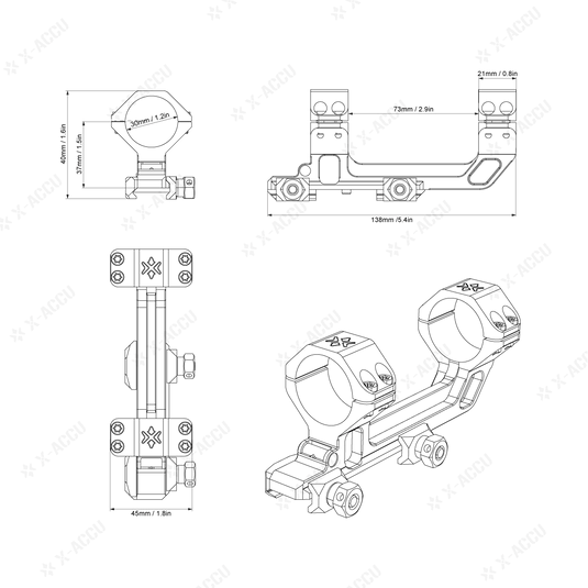 30mm One Piece ACD Mount - Vector Optics Online Store