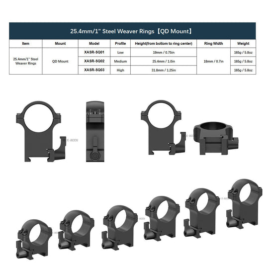 X-Accu Steel Scope Rings - Vector Optics Online Store