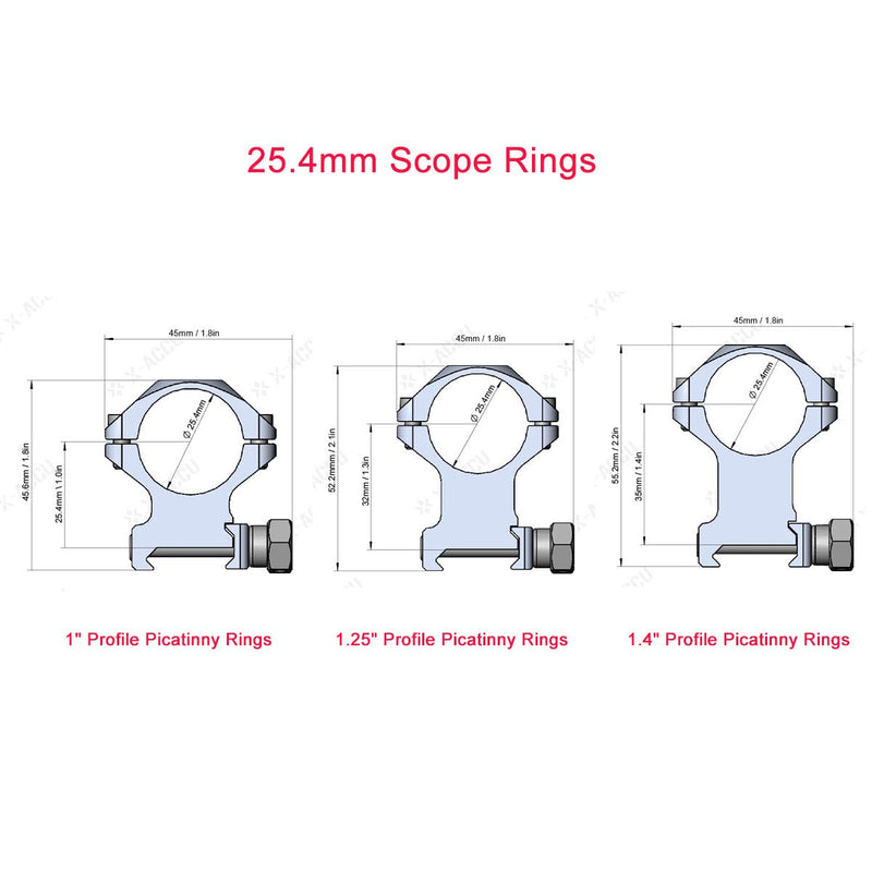 갤러리 뷰어에 이미지 로드, X-Accu 25.4mm/30mm/34mm Scope Rings - Vector Optics Online Store
