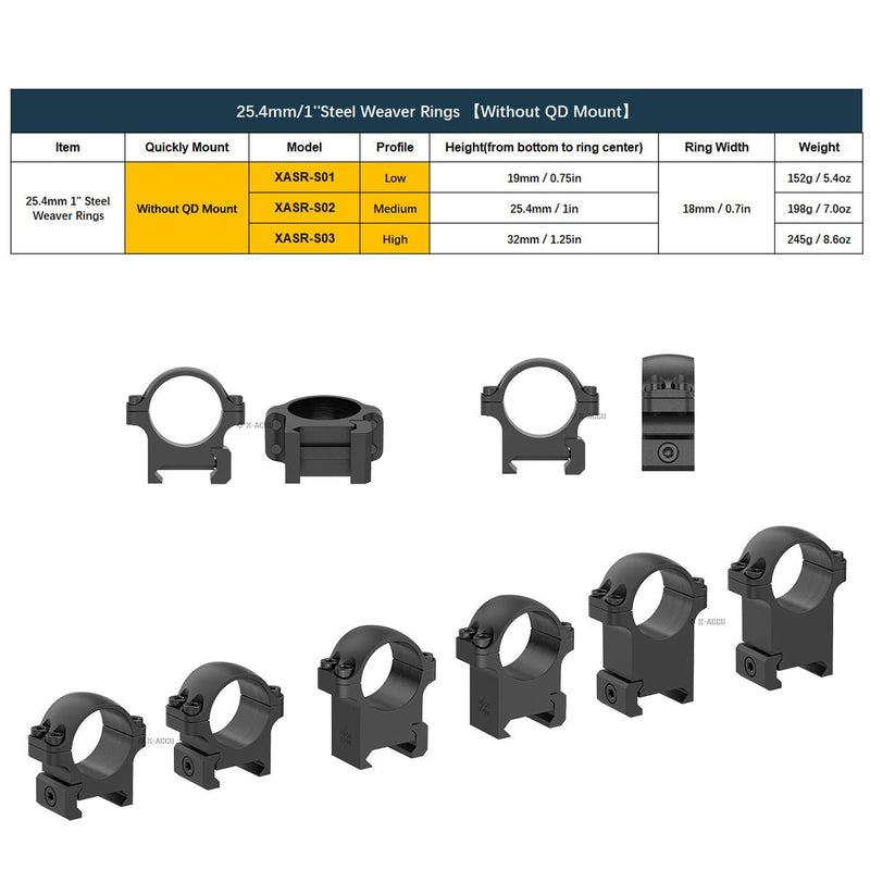 갤러리 뷰어에 이미지 로드, X-Accu Steel Scope Rings - Vector Optics Online Store
