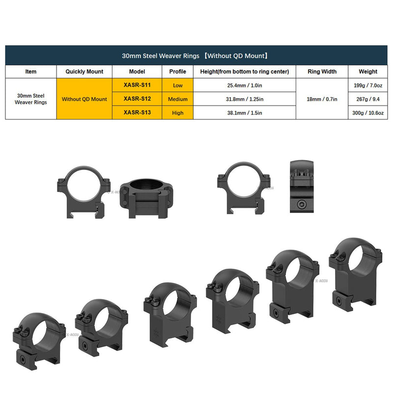 갤러리 뷰어에 이미지 로드, X-Accu Steel Scope Rings - Vector Optics Online Store
