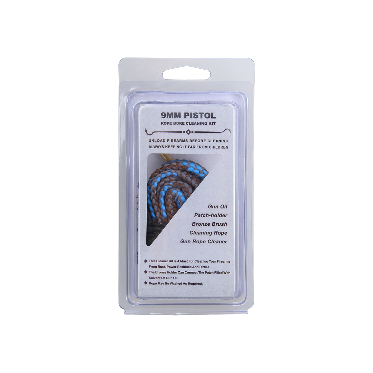 9mm Handgun Cleaning Kit – Barrel & Bore Cleaning Tools for 9mm Pistols (GPCL-P9)