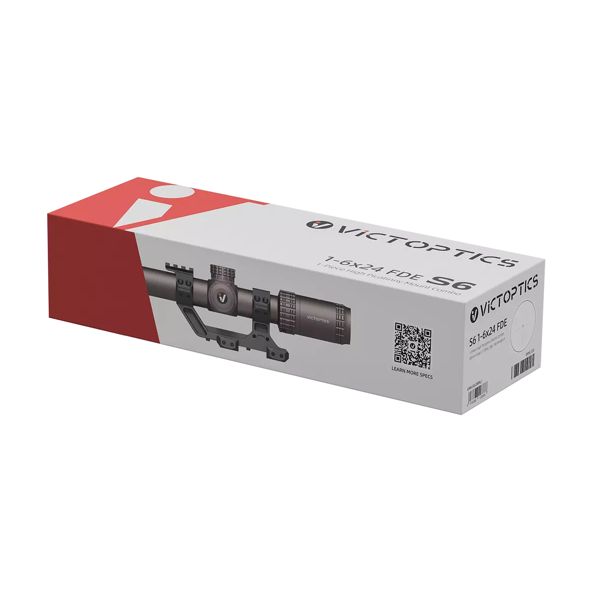 S6 1-6×24 LPVO SFP | Coyote FDE | 1-Piece Extreme High Picatinny AR Mount Kit (OPSL123)