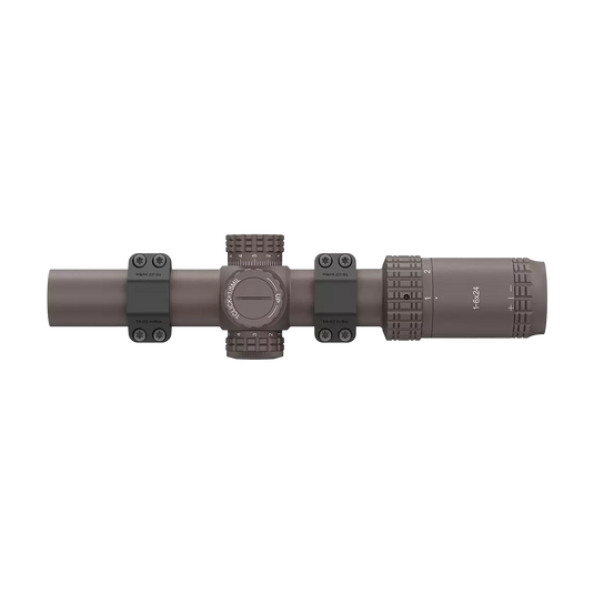 S6 1-6×24 LPVO SFP | Burnt Brown | 1-Piece Extreme High Picatinny AR Mount Kit (OPSL123)