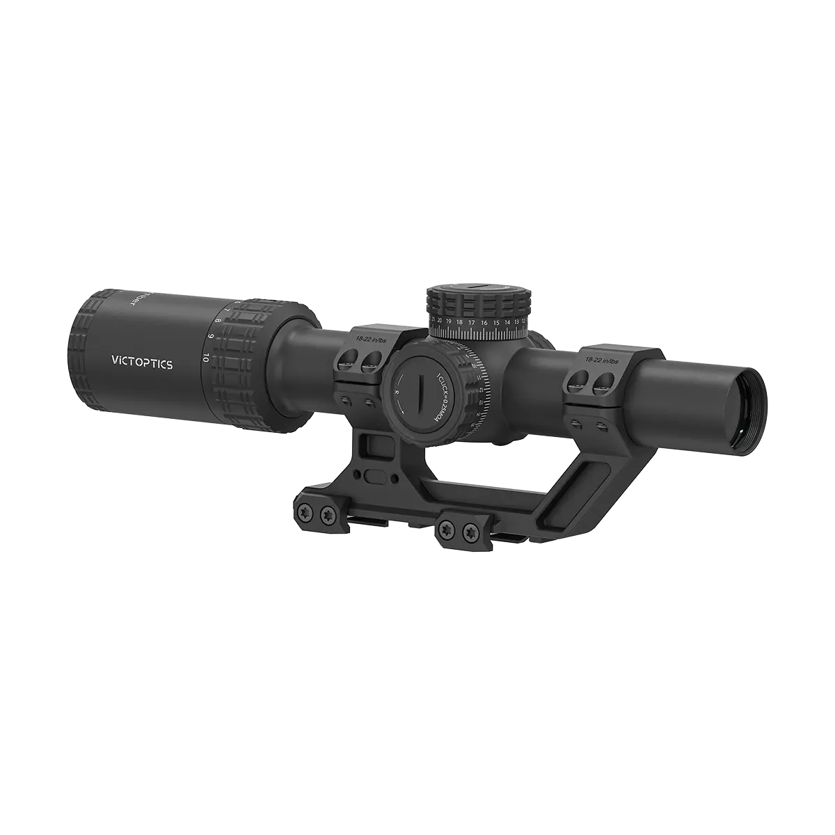 S10 1-10×24i LPVO Fiber SFP Rifle Scope with 1-Piece Extreme High Picatinny AR Mount Kit (OPSL139)
