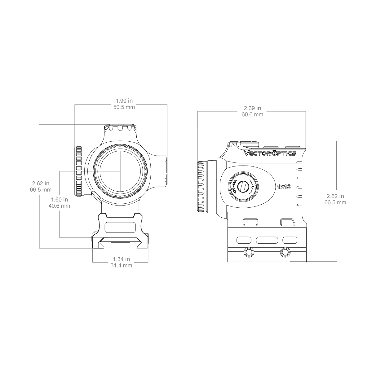 Paragon 1X18 Mini Prism Scope