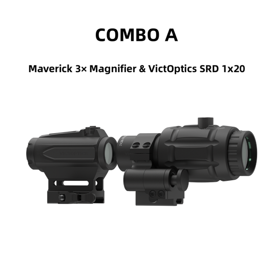 Maverick 3× Magnifier Combo with 1×20/23/30 Red Dot – 3/3.5 MOA, Multi-Level Illumination & Reticle
