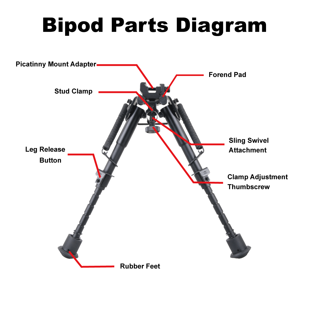 Rokstad Tactical Bipod 6-9''