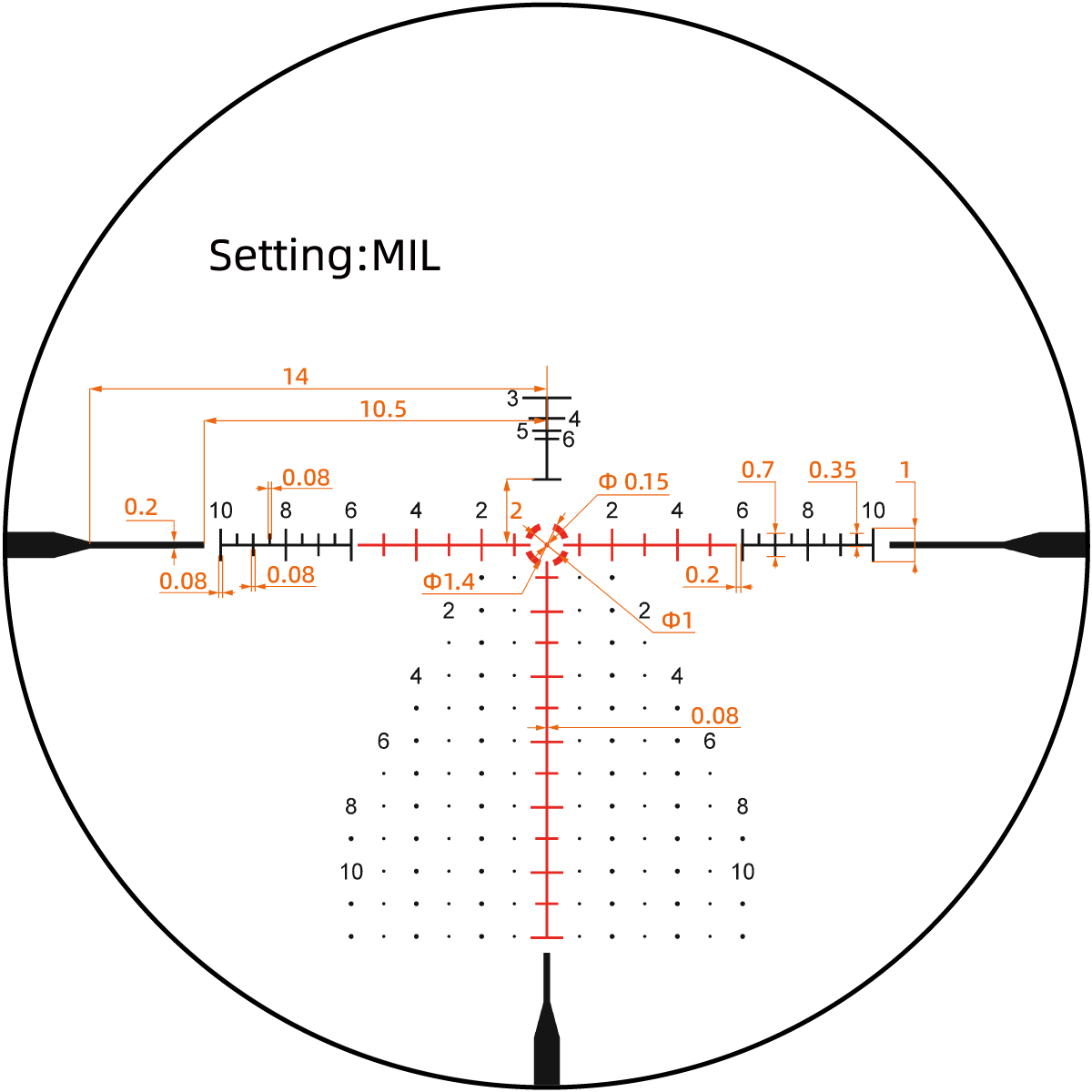 Continental X6 2-12x44 FFP MPVO Rifle Scope