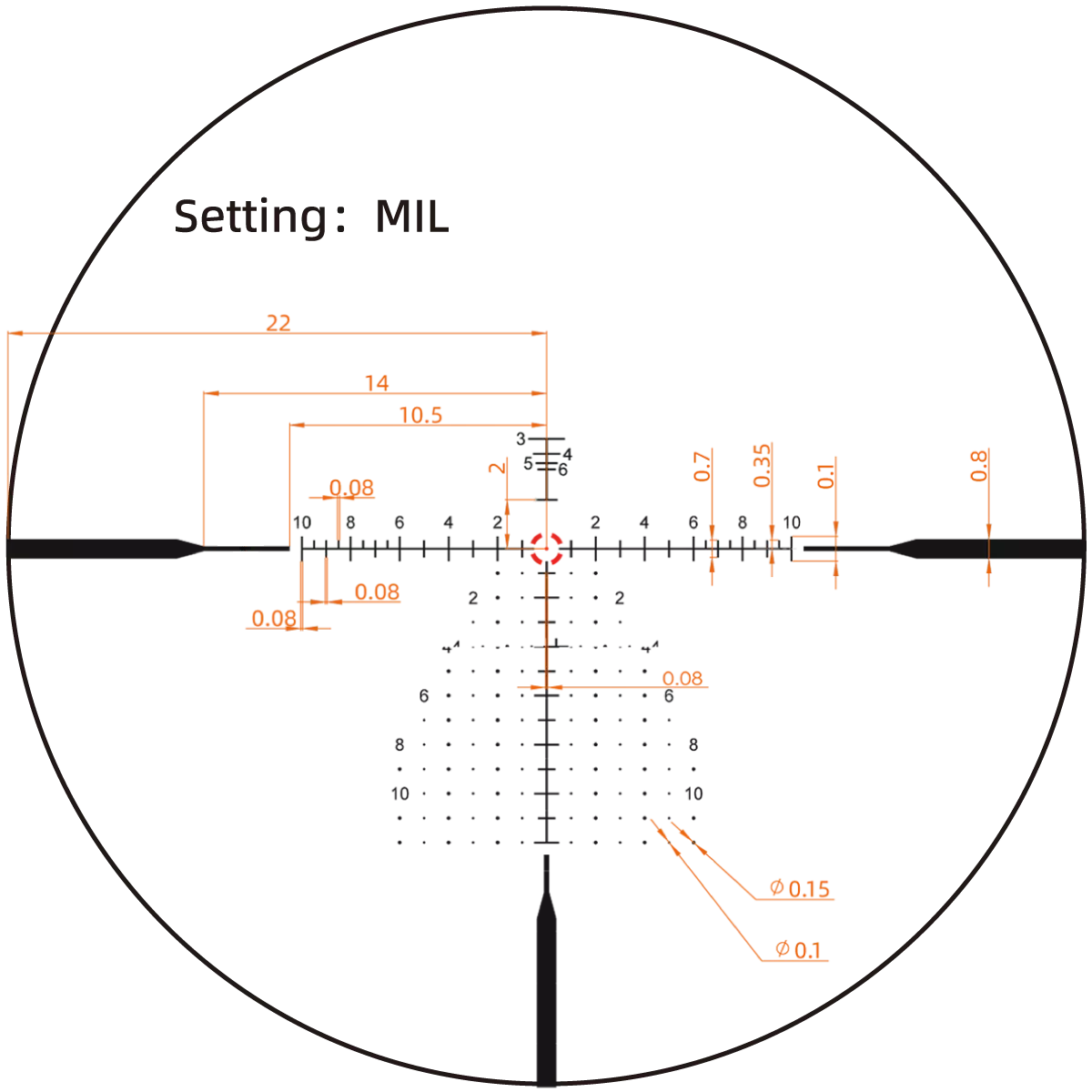 Continental x6 2-12x44 RAR Rifle Scope