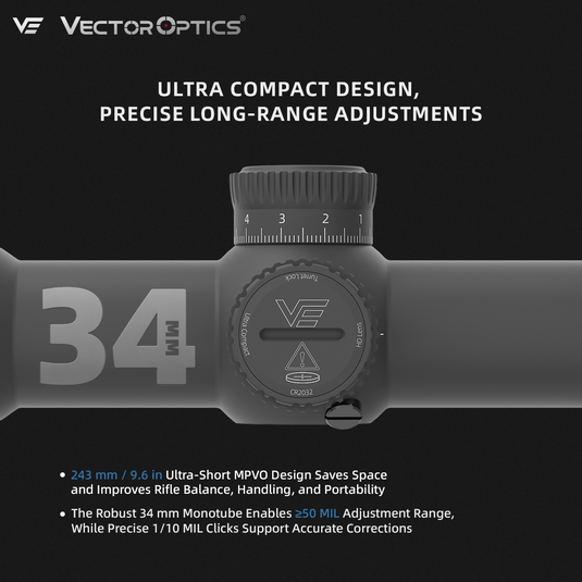 Veyron GenII 2-10x32 HD CTR Rifle Scope (SCFF-83) for AR-15 | Target Shooting & Varmint Hunting